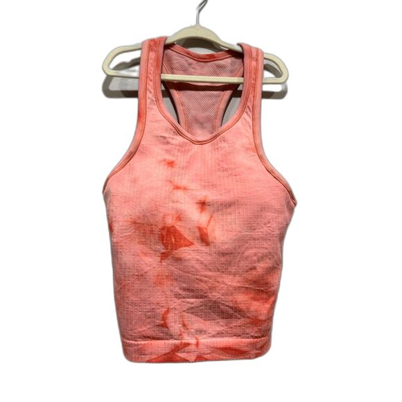 Lululemon Ebb to Street Cropped Racerback Tank Top Cami Bra Peach W1DGIS Women 4 - Picture 2 of 10